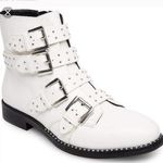 Steve Madden White Studded Ankle Boots  Photo 0