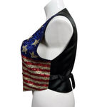 Vintage Match Ups American Flag Sequin Vest Patriotic Red White Blue Size M Size M Photo 5