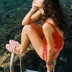 Soludos Womens The Original Espadrille Red Striped Beach Slip Ons Size 7/7.5 NIB Photo 1