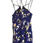 Paper Heart  Blue Black Yellow White Geometric Criss Cross Spaghetti Strap Dress Photo 8