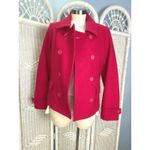 Old Navy Vintage 90s Bright Pink Wool Blend Peacoat Women's S Double Breasted Photo 11