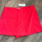 NEW Francesca's‎ Women’s Twill Mini Skort Red Size Large Cute Photo 0