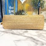 Sézane Isabelle Raffia Embroidered Daisy Bag Chain Flowers Cream White EUC Photo 7