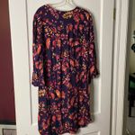 Beach Lunch Lounge Floral Print Dress Long Sleeve Boho Tassel‎ Tie S Photo 2