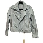 BLANK NYC faux leather moto Blue jacket size Small NWT Photo 3