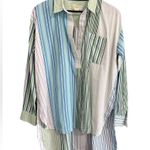 Maeve Anthropologie Alix Henley Blouse Striped Button Up Tunic Women Small Photo 3