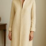Fleurette vintage Union cream‎ mohair wool long duster coat quiet luxury large White Photo 0