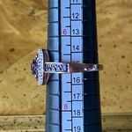 Natural Wine Garnet Sterling Silver Double Halo Ring Size 7 Photo 7