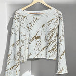 Wildfox  white and gold marble print sweatshirt Photo 0