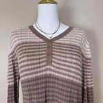 Croft & Barrow Brown Ombre Striped Knit Top Size Small  Cozy Minimalist Neutral Photo 2
