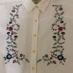 Same Game Different Name (SGDN) Ivory Embroidered Cotton Blouse — Size L White Size L Photo 4