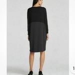 Eileen Fisher Dress Black Charcoal Colorblock Pockets Silk Lagenlook Photo 2