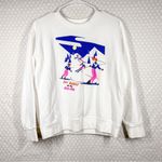 J.Crew  White Graphic Print Ski Babes Sweatshirt‎ Photo 1