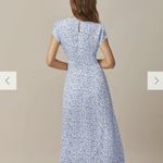 RIHOAS The Blue Round Neck Floral Slit Midi Dress 3 Photo 2