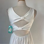 Filly Flair White & Blue Floral Open Bow Back Sleeveless Maxi Dress Photo 2