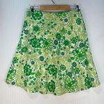 Gap Floral Green A-Line Cotton Skirt Fully Lined Size 6 Y2K Boho Barbie Cowgirl Photo 2