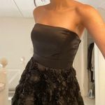 Christopher Straub Vintage Y2K Satin Rosette Strapless Mini Dress Size 5 Black Photo 4