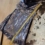 FREE PEOPLE NWT Siren Sequin Mini Open Back Dress Velvet‎ Belt Size 2 Cocktail Black Photo 6