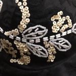 Scarlett Bustier Black Floral Tapestry Beaded Sequins Lace Pleated Large Photo 2