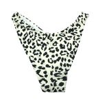 Aerie  Bikini Bottom Cheekier High Cut Leopard Print Ivory Black XL Photo 1