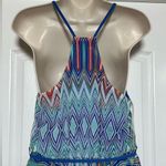 My Michelle NWT My Michele Bohemian Asymmetrical Abstract Pattern Spaghetti Strap Dress Sz M Photo 6