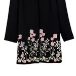 Tahari Longline Black Jacket with Floral Embroidery size 8 Long Sleeves Lined Photo 2
