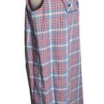 Vintage 60s Lady in Waiting Maternity Dress M/L Red Blue Plaid Sleeveless Zipper Size M Photo 2