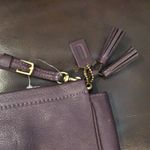 Coach Purple Plum Leather Oversized Wristlet Clutch With Tassels Photo 4