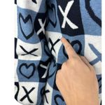 Studio Park X Courtney Khondabi Heart Sweater Blue Small Valentine Winter Photo 3
