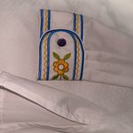 Bob Mackie  Wearable Art Embroidered Floral Bib Blouse Medium Photo 4