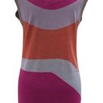 Cache Pink Orange Gold Metallic Knit Wave Tunic Top Stretch Dress New $98 NWT Photo 7