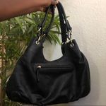 2000s Large Chunky Hobo Goth Biker Grunge Black Leather Shoulder Hand Bag Purse Gold Zippers #whimsigoth #punk. Great for school or work Photo 1