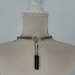 Ann Taylor  Womens Round Crystal Woven Fabric Goldtone Chain Link‎ Necklace NWT Photo 2
