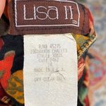 Vintage 80s Floral Paisley Patchwork Print Midi Dress Cinched Waist Blouson 8 Red Photo 8