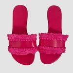 Boho Coquette Tassel Bright Pink Slide Sandals EU 39 US 8.5 Photo 0