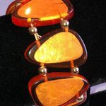 Style & Co . Coral Orange Resin Shell Chunky Retro Stretchy Bracelet Photo 0