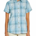 Eddie Bauer NEW Blue Plaid Short Sleeve Button Down Adventure Shirt Top size XL Photo 0