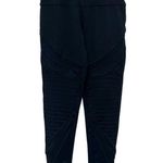 Aerie Chill Play Move High Waisted Moto Ribbed Mesh Ankle Length Leggings Black Photo 2