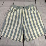 Whooz Blooz Striped Jean Shorts | Size 7/8 | Blue & White | Vintage Style Photo 0