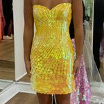 Sherri Hill Yellow Sequin  Homecoming dress Photo 2