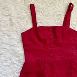STAUD Jumpsuit Sleeveless Cropped 100% Ramie Red 0 Photo 6