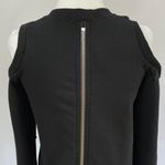 Central Park West New Distressed Cold Shoulder Zip Back Los Feliz Sweatshirt Black Photo 13