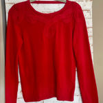 Etcetera Vibrant Red Sweater with Intricate Knitted Pattern Photo 0