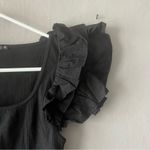 ZARA  Black Ribbed Ruffle Sleeve Bodysuit Size Small Photo 1