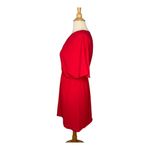 Everly  Red Wrap Dress V-Neck‎ Short Sleeve Casual Dress Women Size Small Photo 2