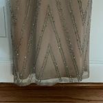 Adrianna Papell Champagne Beaded Sequin Wedding Guest Dress Photo 7