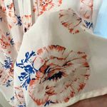 Pale Sky Womens S Floral Print Sleeveless Blouse Top White Pink Blue Button Down Photo 7