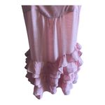 XTaren Adorable pink mini dress, tiered ruffle bottom, sleeveless, 55% rayon and 45% polyester, excellent condition, size large  Measurements:  Bust: armpit to armpit 19 inches  Length: shoulder seam to bottom 31 inches Photo 3