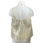 4SI3NNA Women's Gold Metallic Pleated Sleeveless Cami Camisole Crop tank Top XL Photo 2
