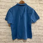 Women’s Master’s Collection solid blue short sleeve polo collared shirt XL Photo 1